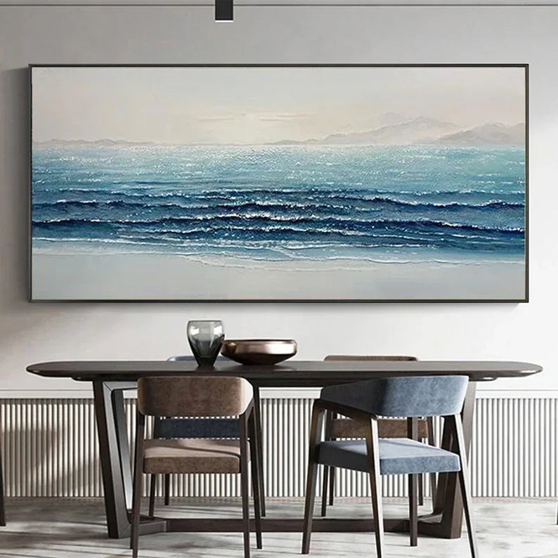 Silent Waves-Modern Home's Three-Dimensional Sea View Texture Wall Art - artextured