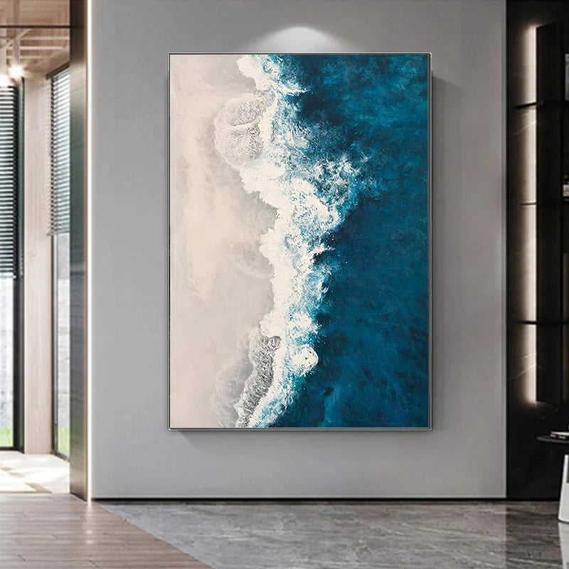 Tidal Divide-Textured Abstract Wall Art#AB14136