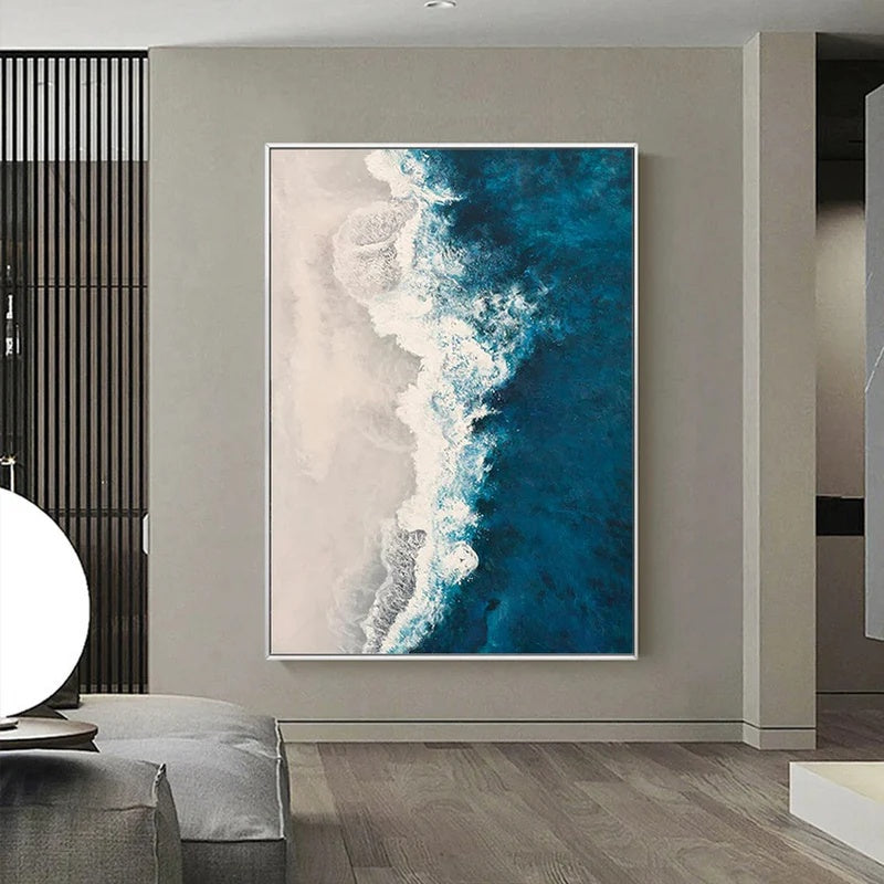 Tidal Divide-Textured Abstract Wall Art#AB14136