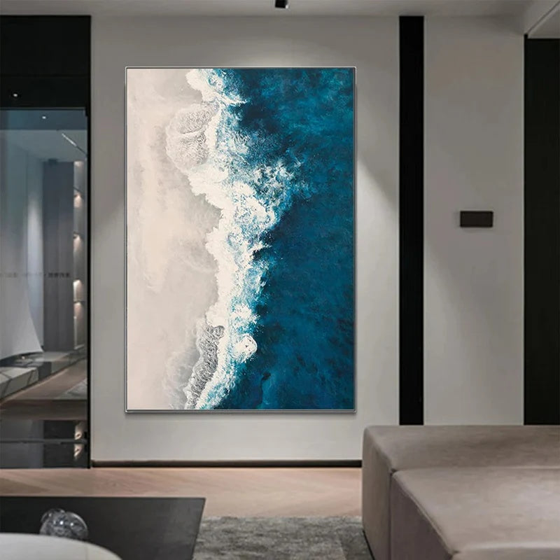 Tidal Divide-Textured Abstract Wall Art#AB14136