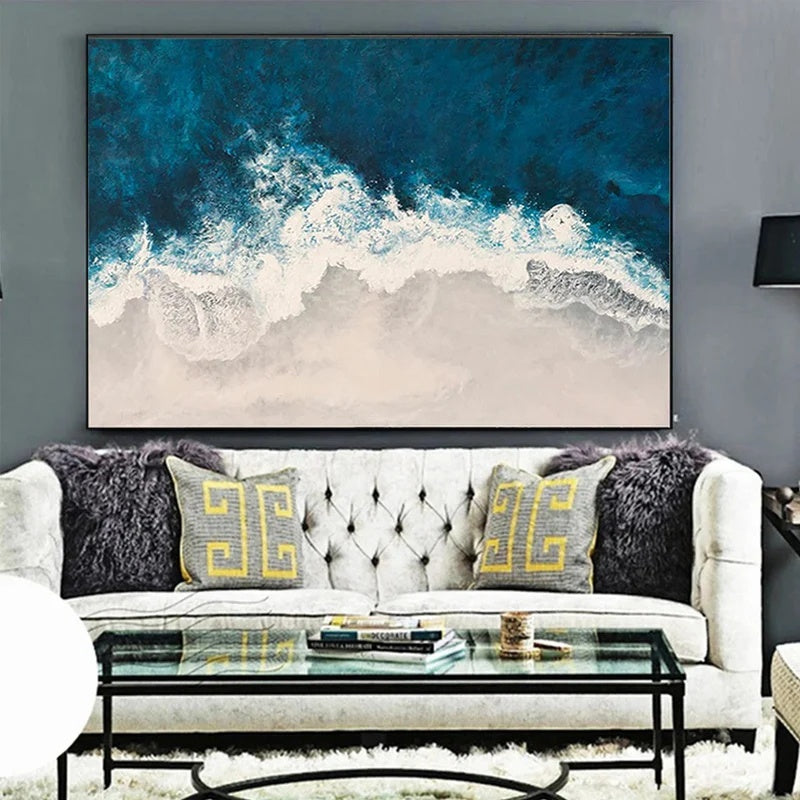 Tidal Divide-Textured Abstract Wall Art#AB14136
