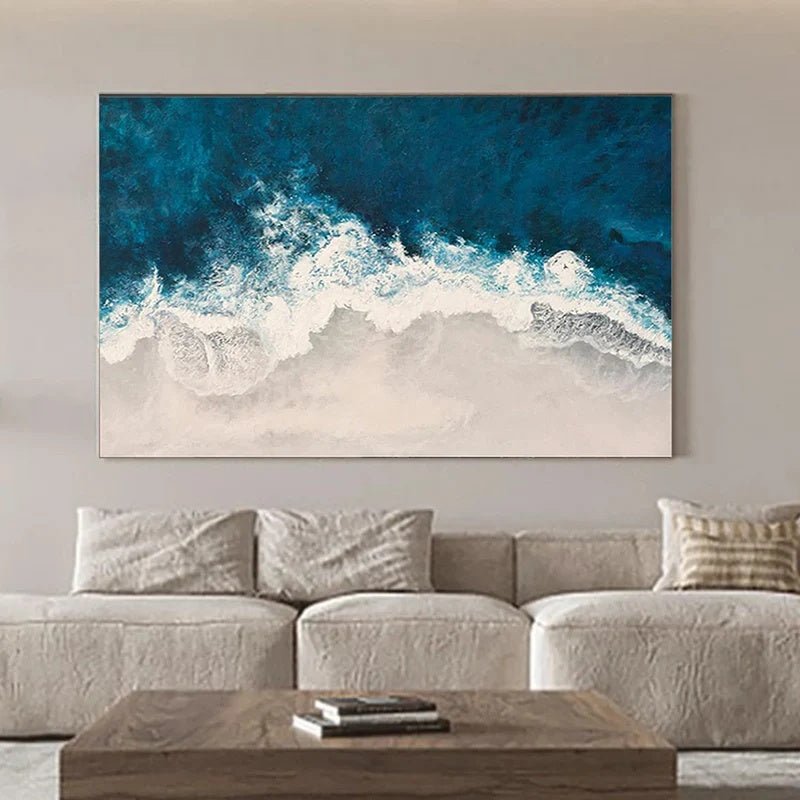Tidal Divide-Textured Abstract Wall Art#AB14136
