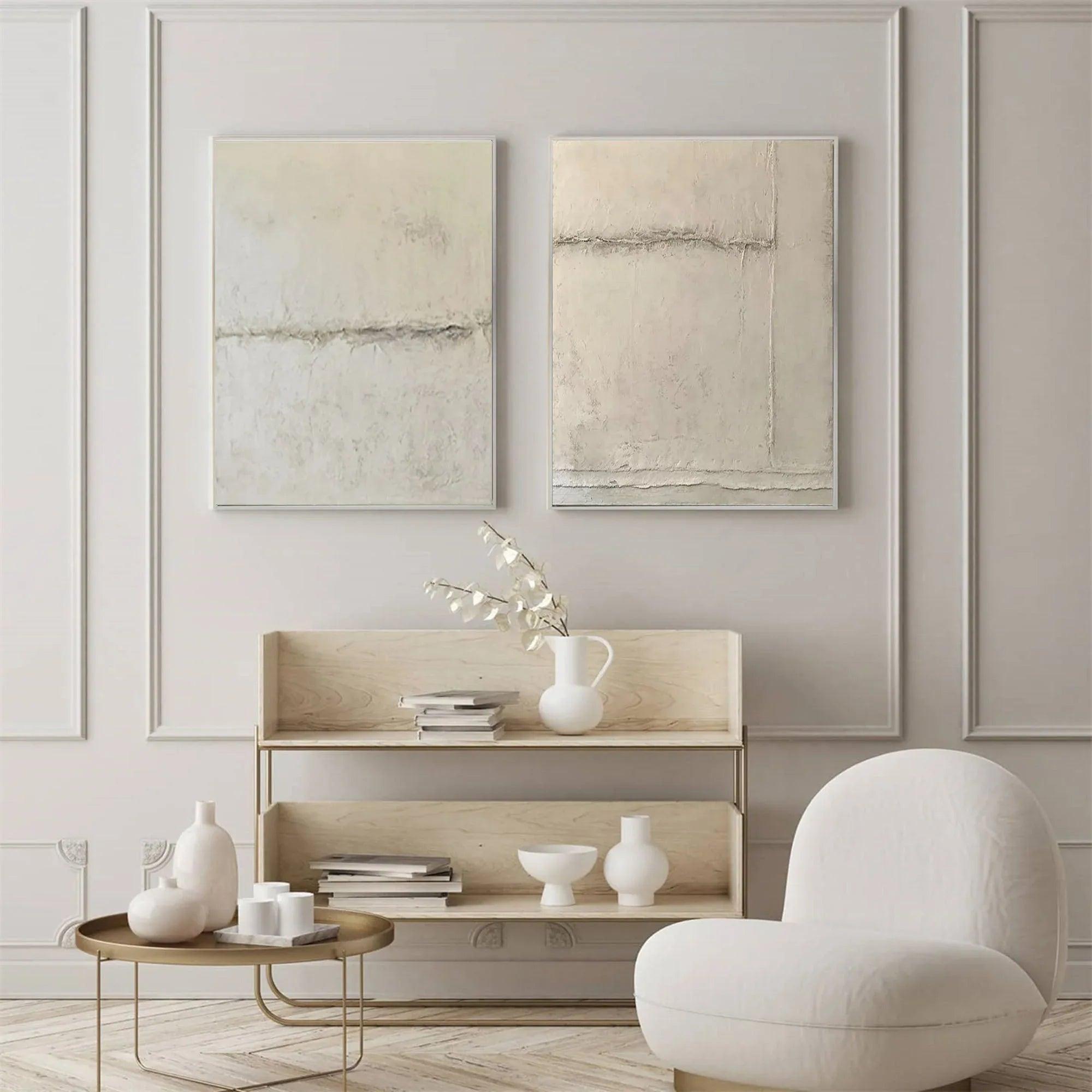 Timeless Balance-Neutral Textured Canvas Duo SET OF 2 - artextured
