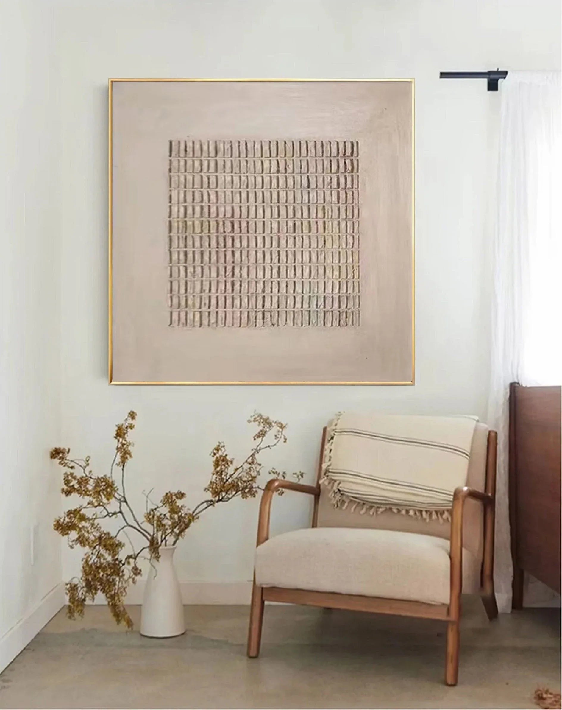 Grid Pulse-Modern Minimalist Texture Grid Wall Art With Subtle Depth - artextured