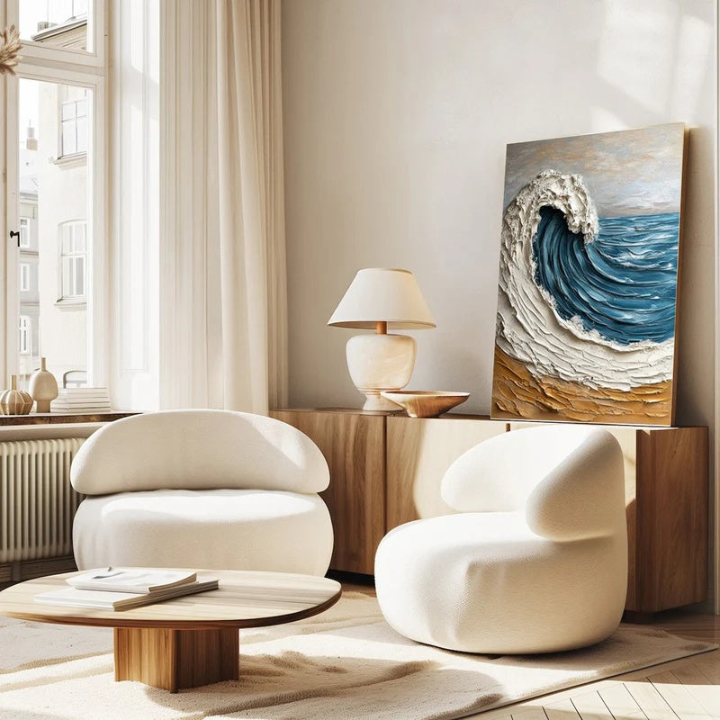 Rising Tide Form-Textured Wave Abstract Wall Art#AB14138