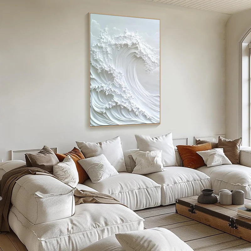 Silent Crest-Textured Wave Abstract Wall Art#AB14139