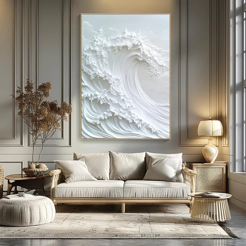 Silent Crest-Textured Wave Abstract Wall Art#AB14139
