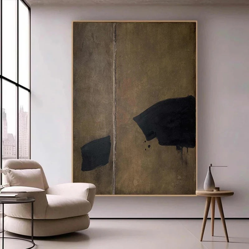 Silent Divide – Handcrafted Minimalist Textured Abstract Painting#AB14143