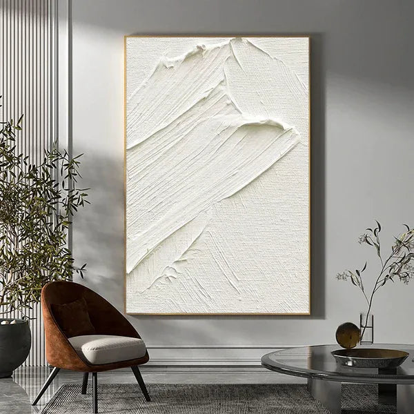 Pure Essence - Extremely Simple Wabi Sabi Pure White Texture Wall Art - artextured