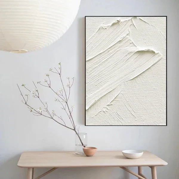 Pure Essence - Extremely Simple Wabi Sabi Pure White Texture Wall Art - artextured