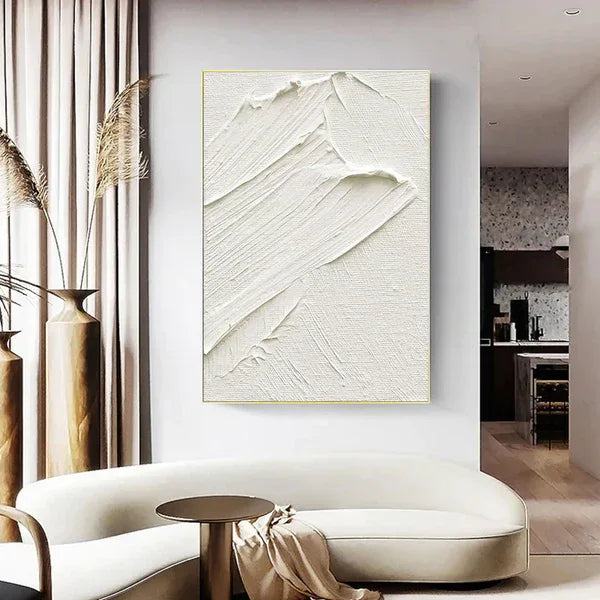Pure Essence - Extremely Simple Wabi Sabi Pure White Texture Wall Art - artextured