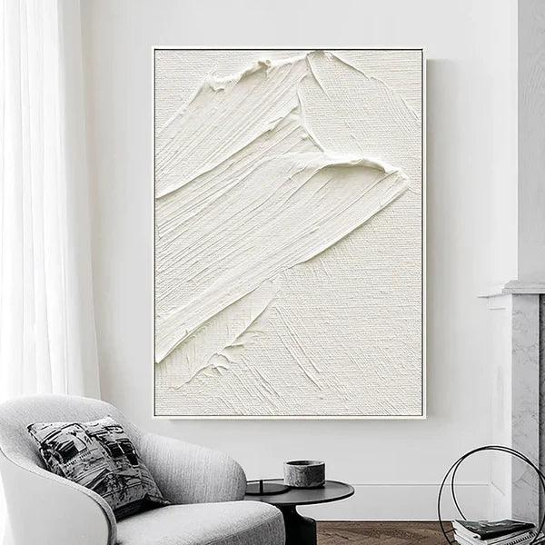 Pure Essence - Extremely Simple Wabi Sabi Pure White Texture Wall Art - artextured