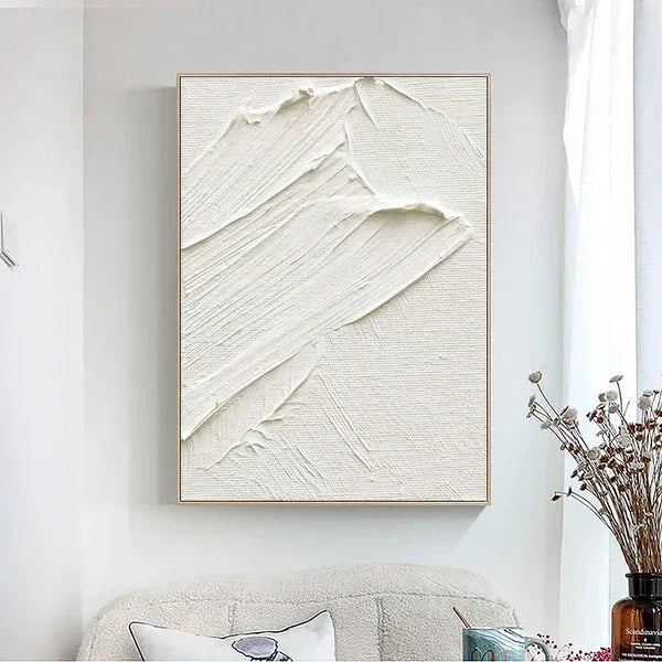 Pure Essence - Extremely Simple Wabi Sabi Pure White Texture Wall Art - artextured