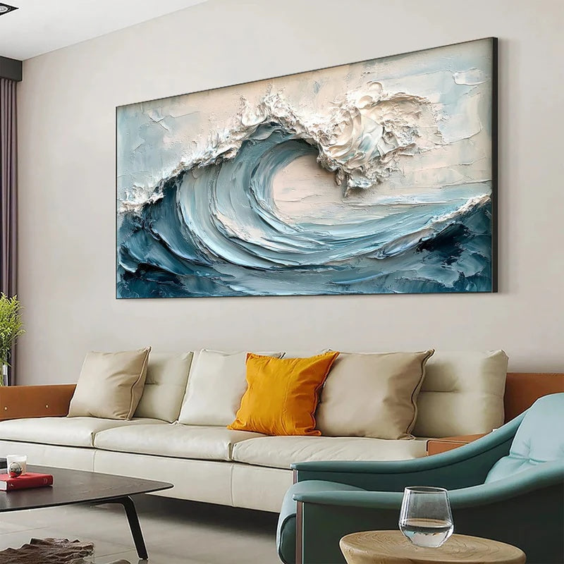 Large Textured Abstract Wall Art for Modern Interiors – Still Tide#AB14108