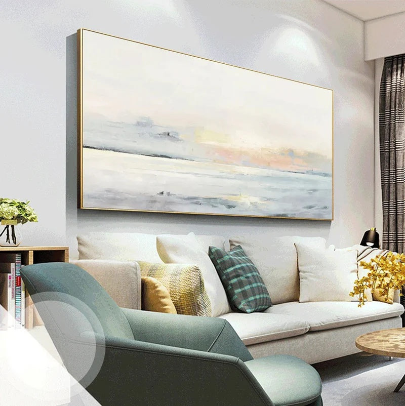 Quiet Horizon – Large Minimalist Textured Abstract Wall Art#AB14144