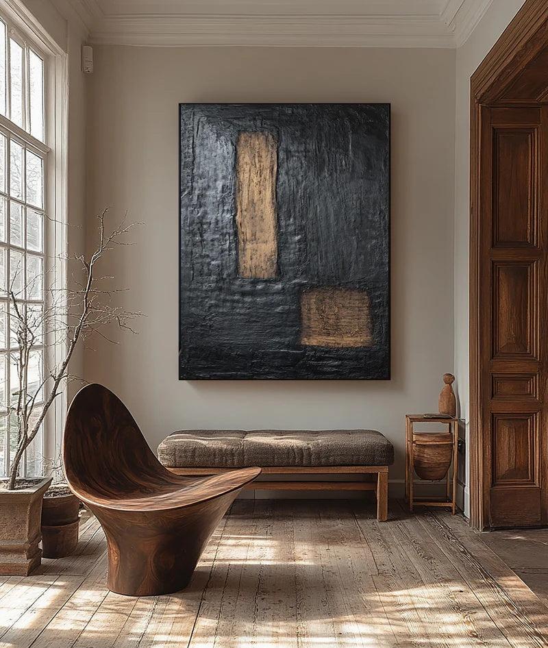 Silent Threshold – Large Textured Abstract Wall Art#AB14146