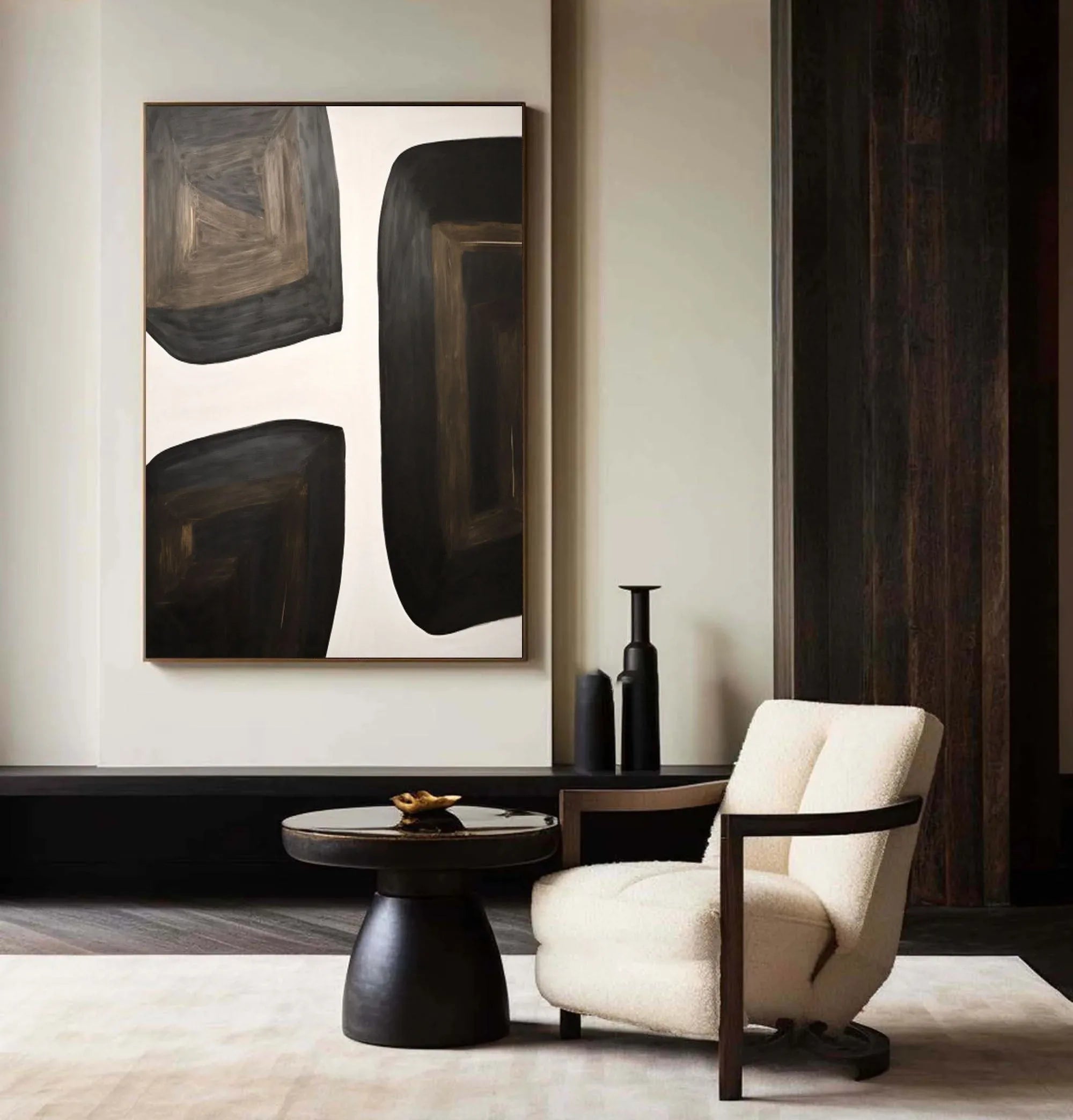 Shifting Horizons-Geometric Block Wabi Sabi Abstract Wall Art - artextured