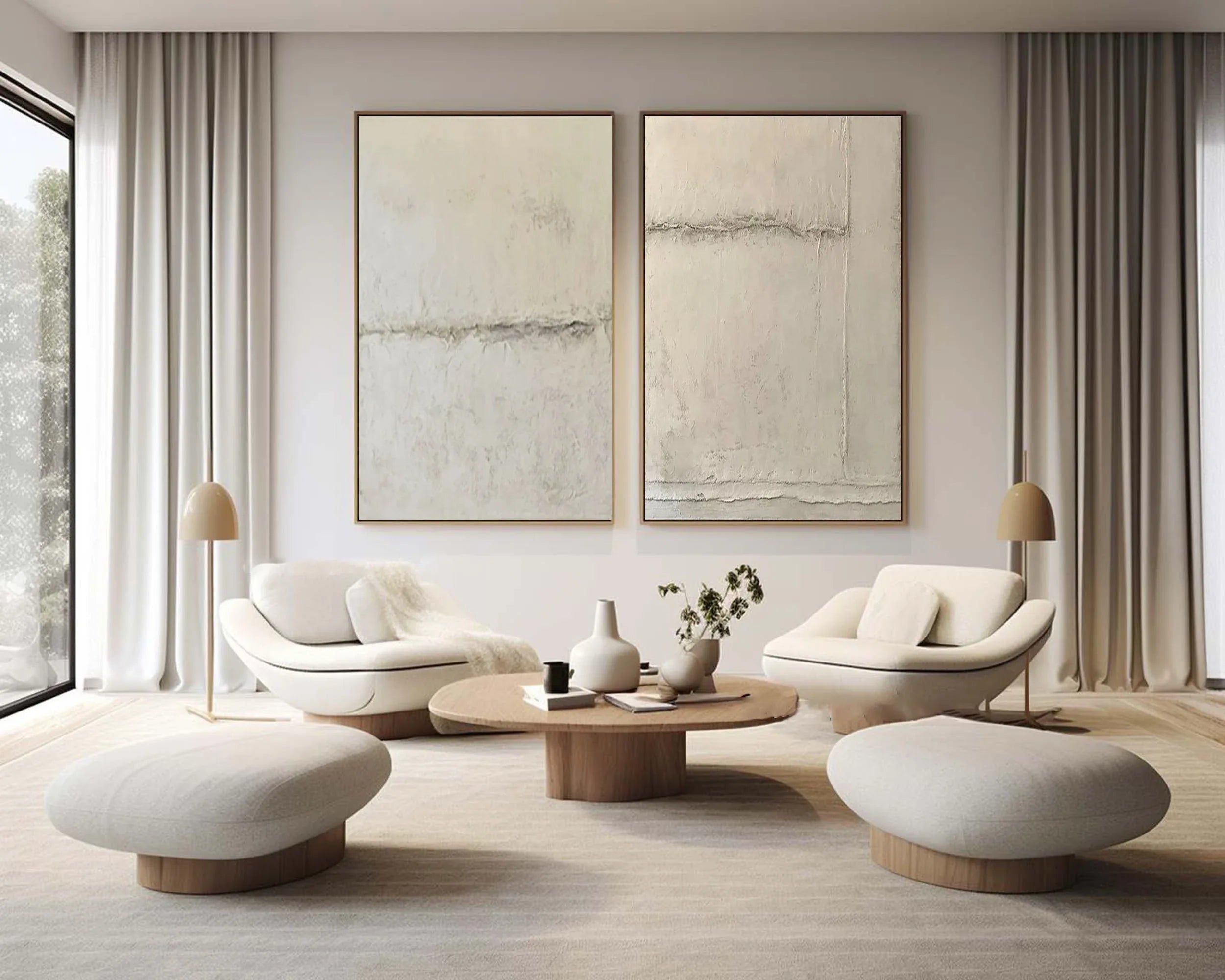Timeless Balance-Neutral Textured Canvas Duo SET OF 2 - artextured