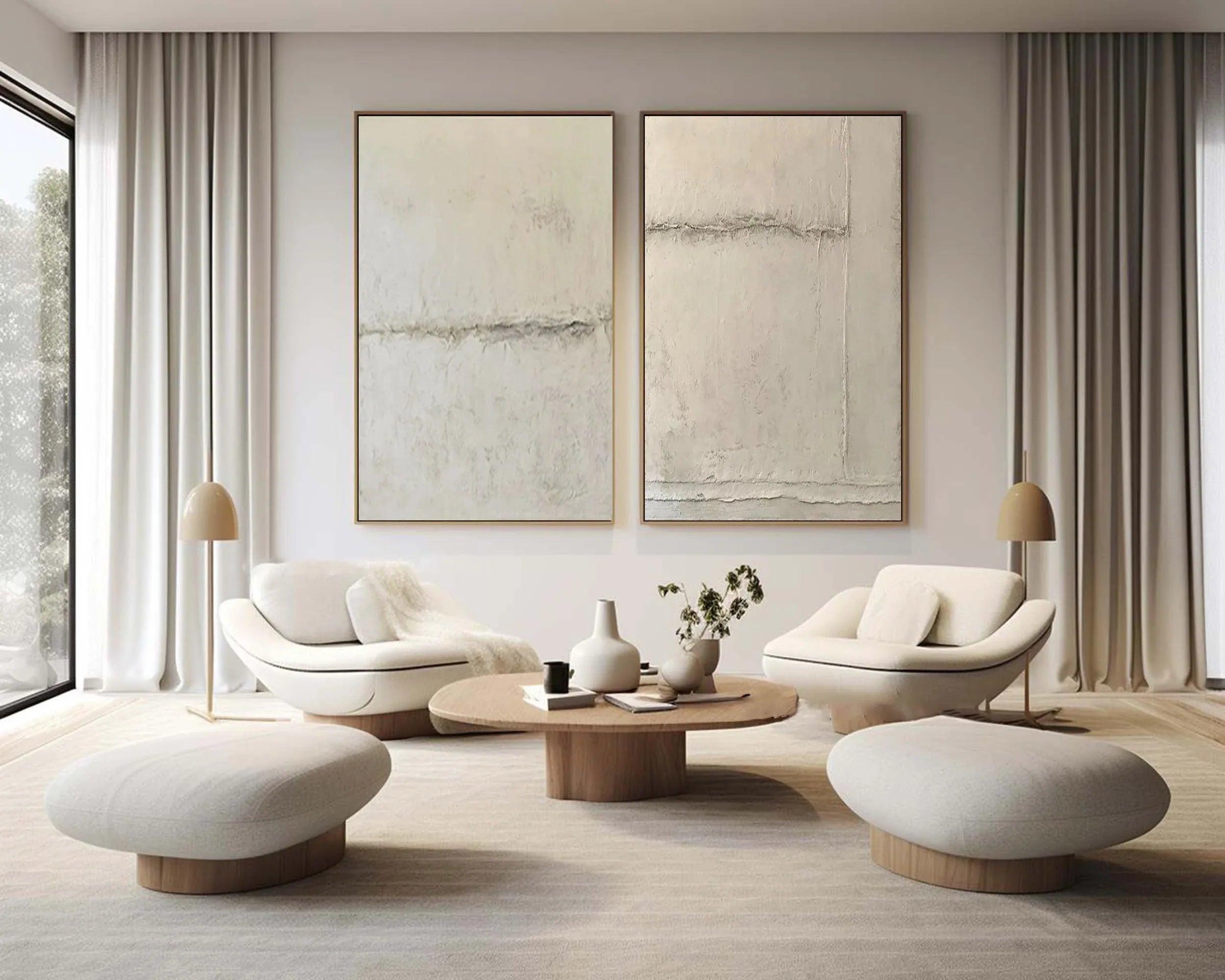 Timeless Balance-Neutral Textured Canvas Duo SET OF 2 - artextured