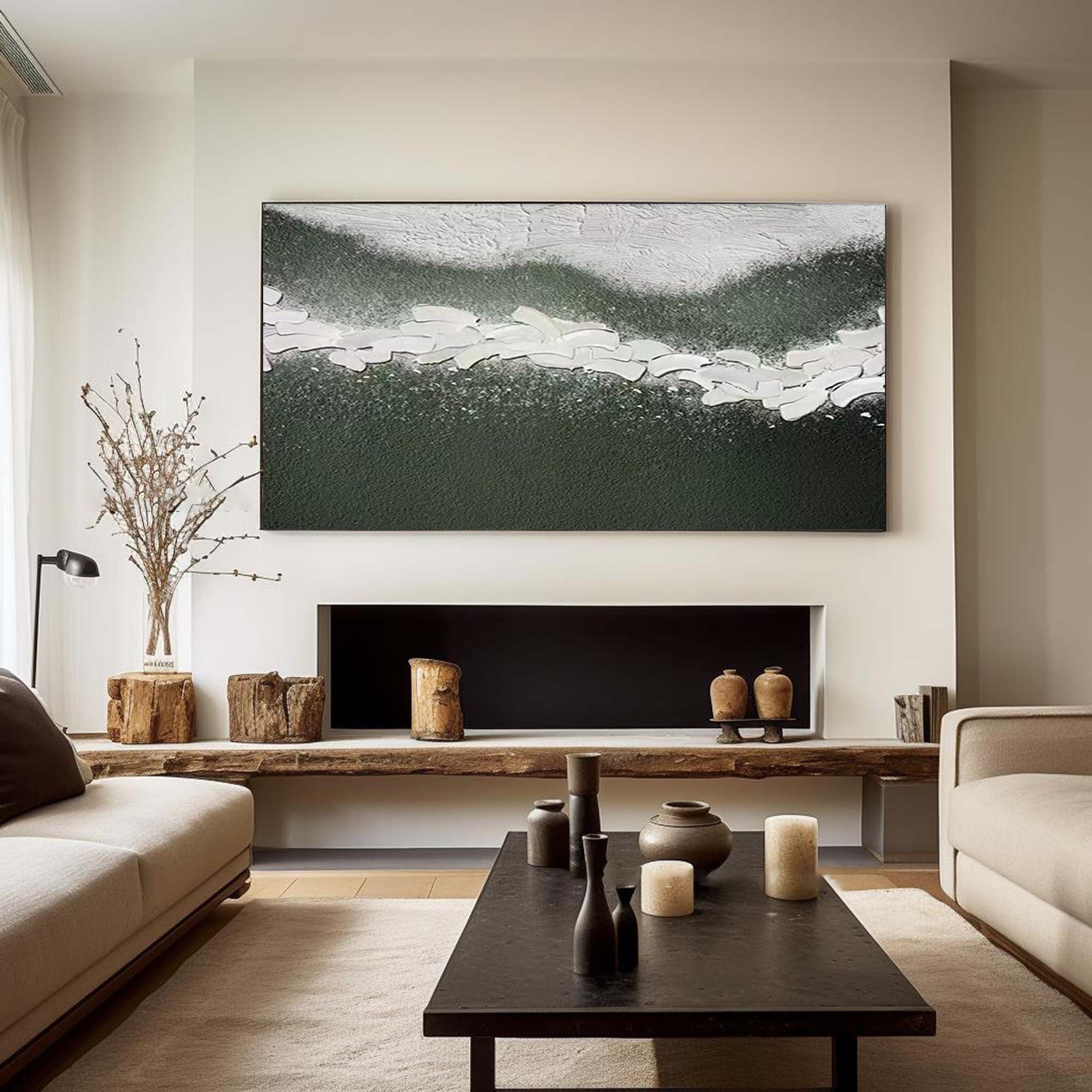 Path of Serenity: Textured Abstract Landscape Canvas