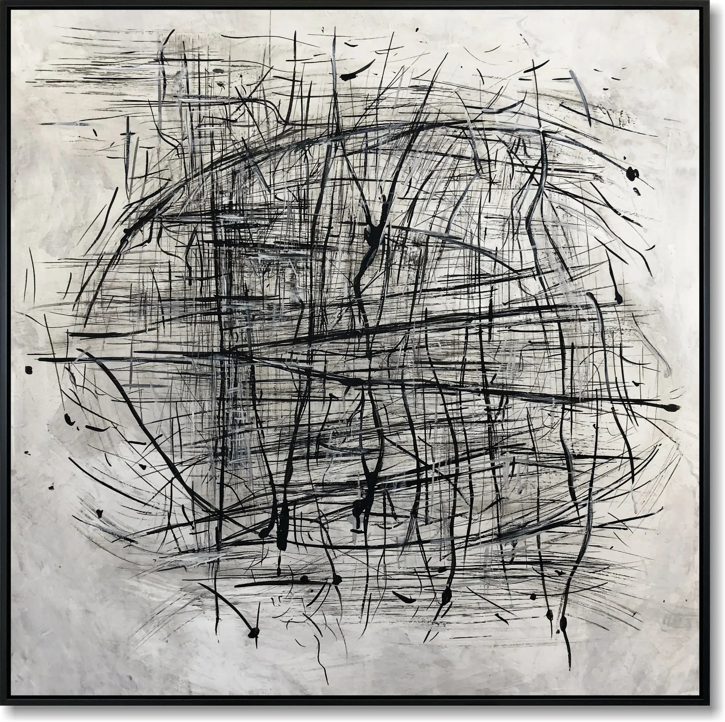 Rhapsody of Lines-Minimalist Abstract Black and White Woven Texture Wall Art - artextured