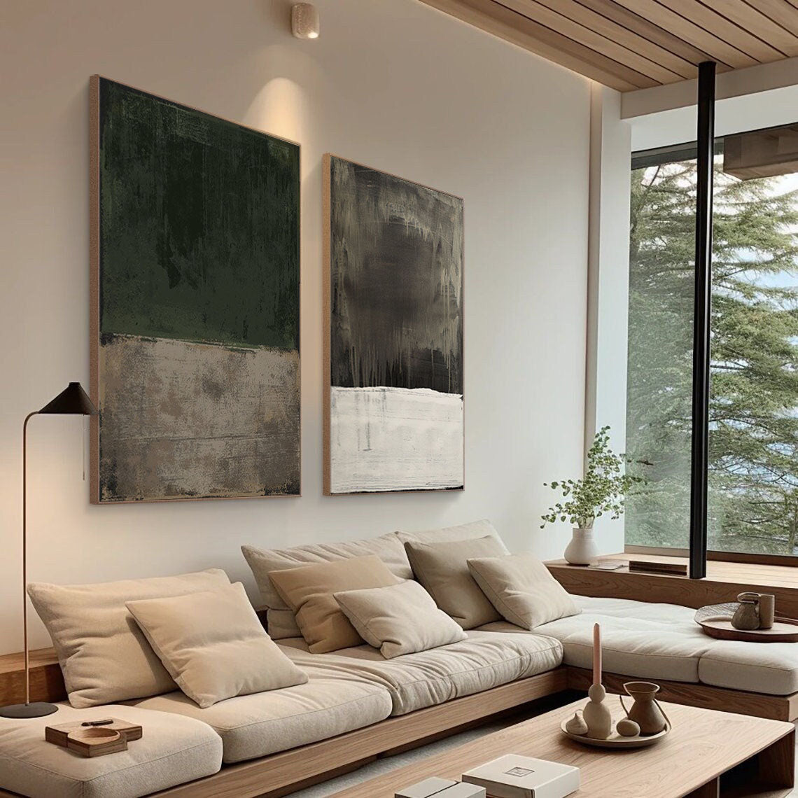 Emerald Mist Dual Canvas SET OF 2