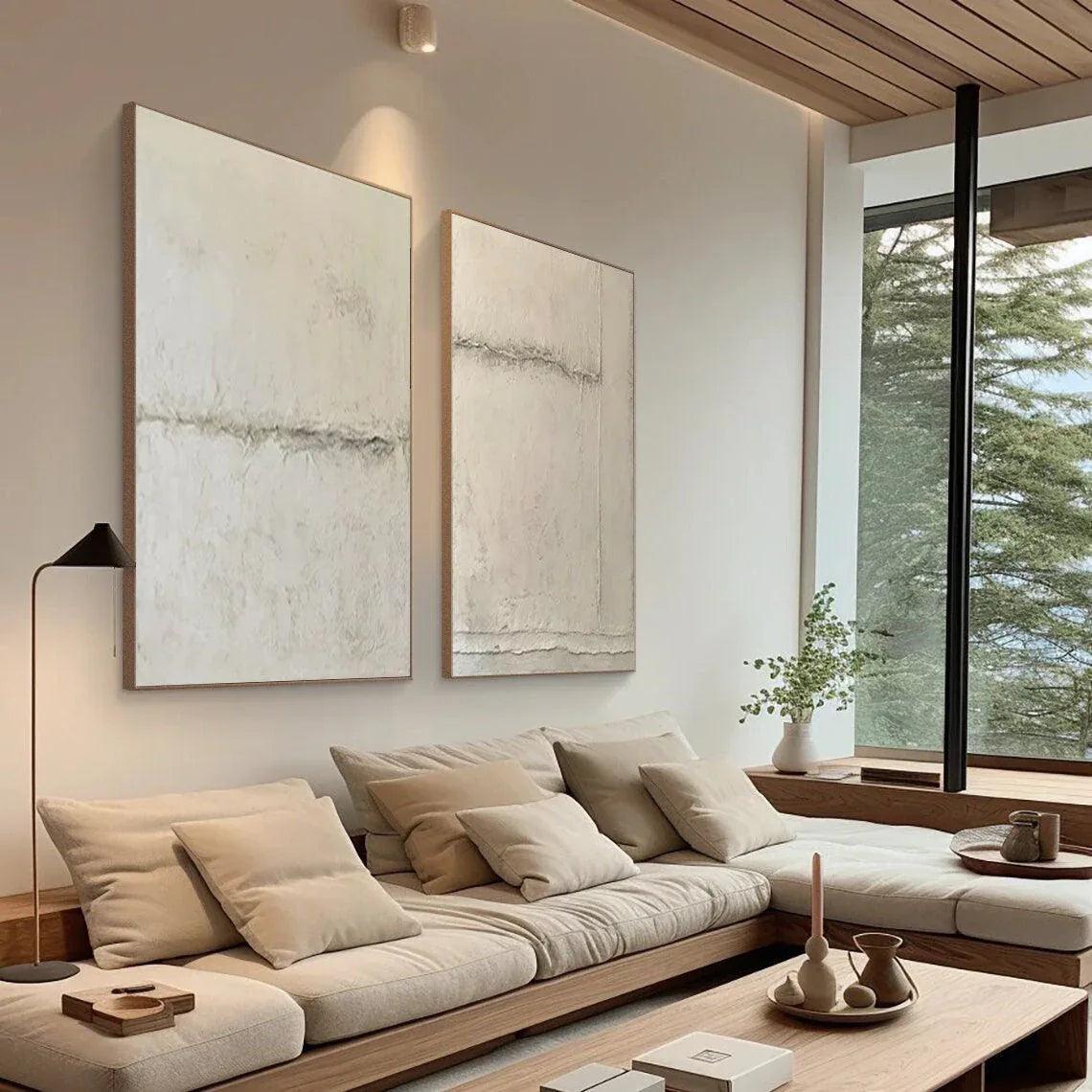 Timeless Balance-Neutral Textured Canvas Duo SET OF 2 - artextured