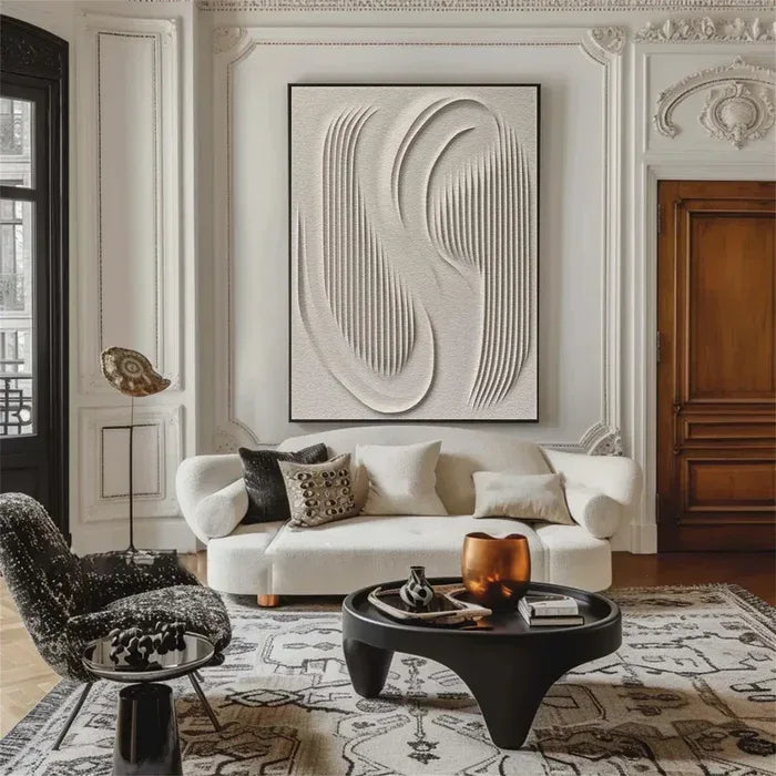 Rhythmic Relief Art-Texture Sense Shallow Rice Abstract Rhythm Wall Art - artextured