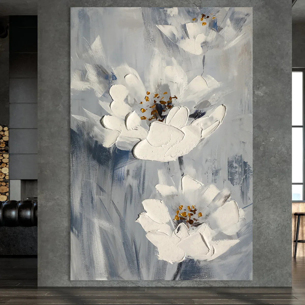 Serene Bloom Abstract Canvas-Hand Drawn Floral Texture Abstract Wall Art - artextured