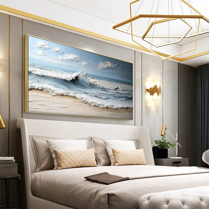Textured Abstract Seascape Wall Art for Modern Interiors – Gentle Break#AB14109