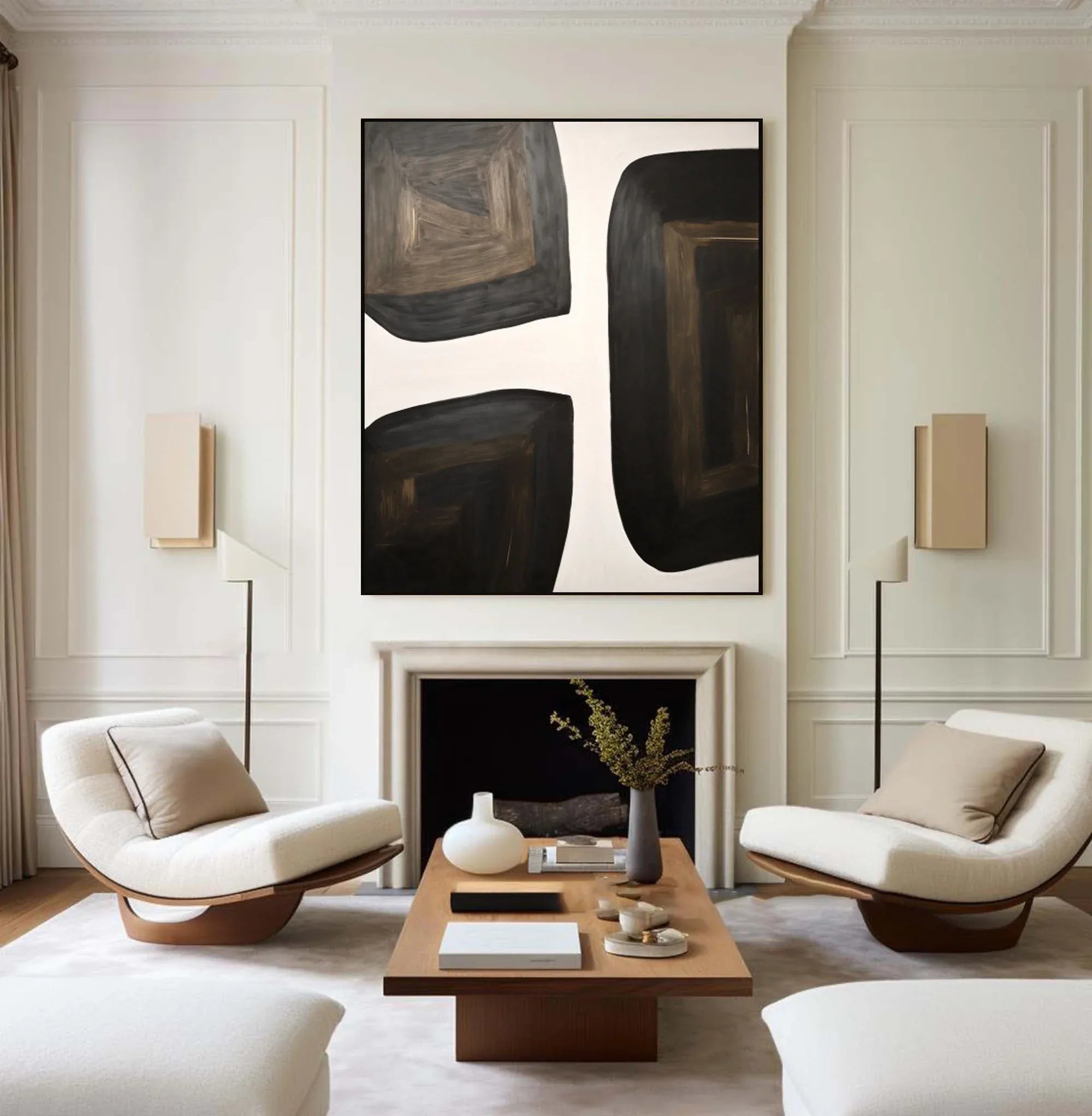 Shifting Horizons-Geometric Block Wabi Sabi Abstract Wall Art - artextured