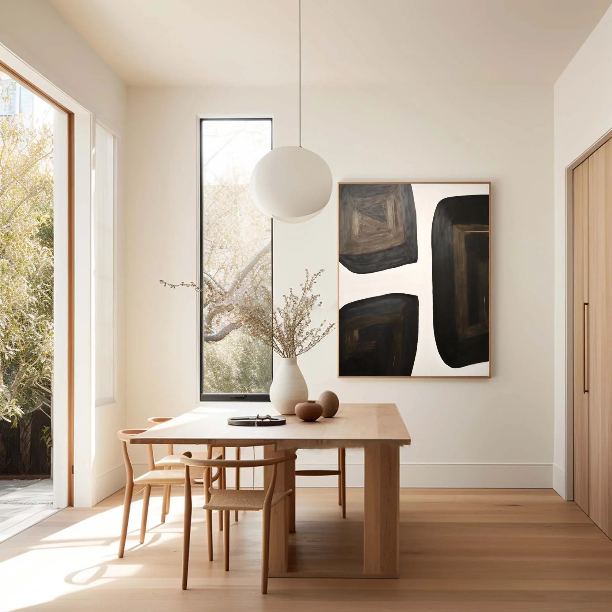 Shifting Horizons-Geometric Block Wabi Sabi Abstract Wall Art - artextured