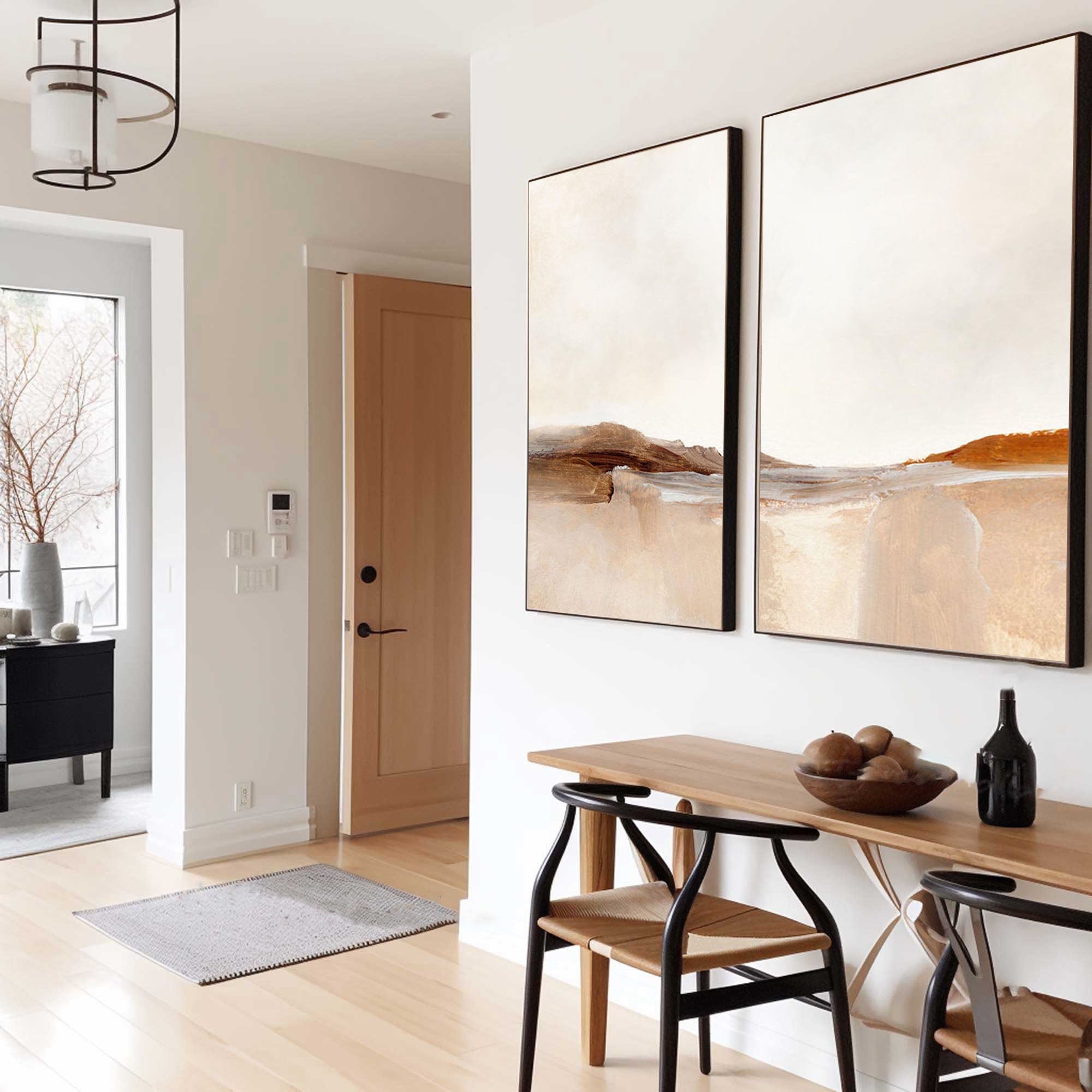 Desert Serenity- Abstract Landscape Canvas Duo SET OF 2