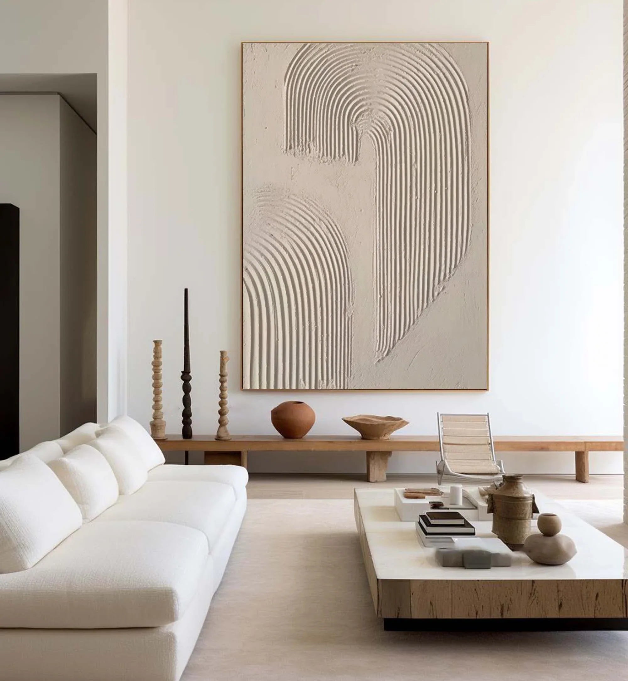 Abstract Arc Texture-Minimalist Textured Wall Art with Flowing Arches - artextured