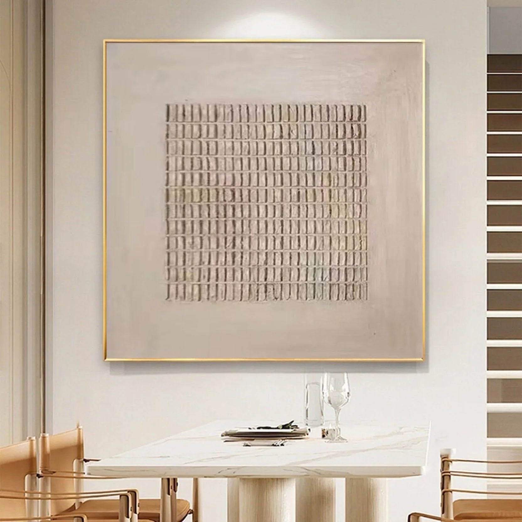 Grid Pulse-Modern Minimalist Texture Grid Wall Art With Subtle Depth - artextured