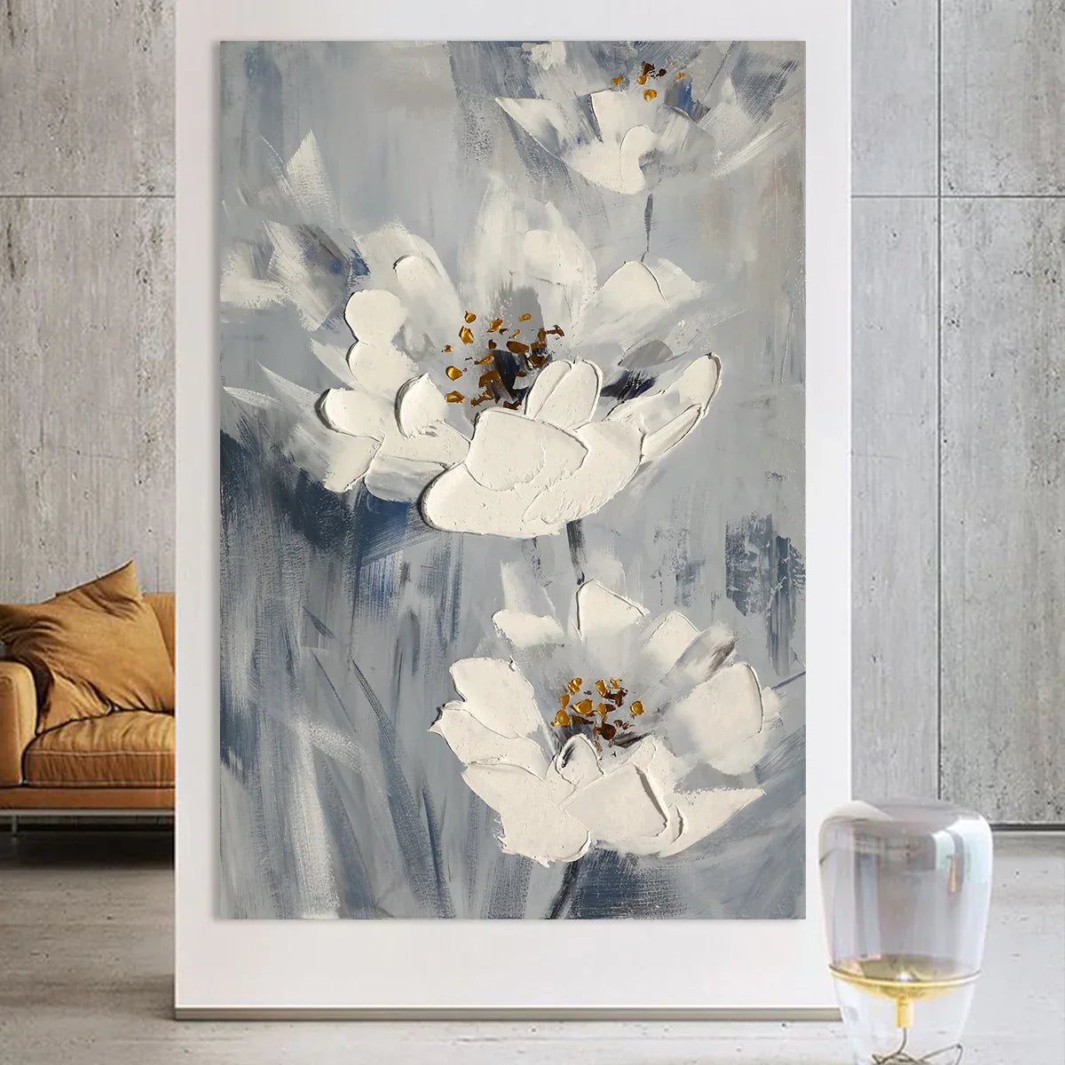 Serene Bloom Abstract Canvas-Hand Drawn Floral Texture Abstract Wall Art - artextured