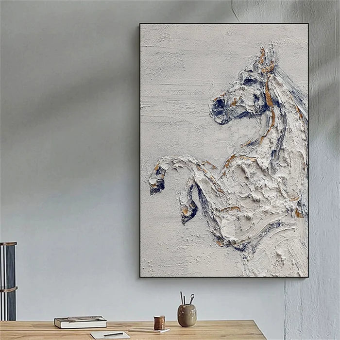 White Spirit – Textured Horse Canvas Art#AB0519016