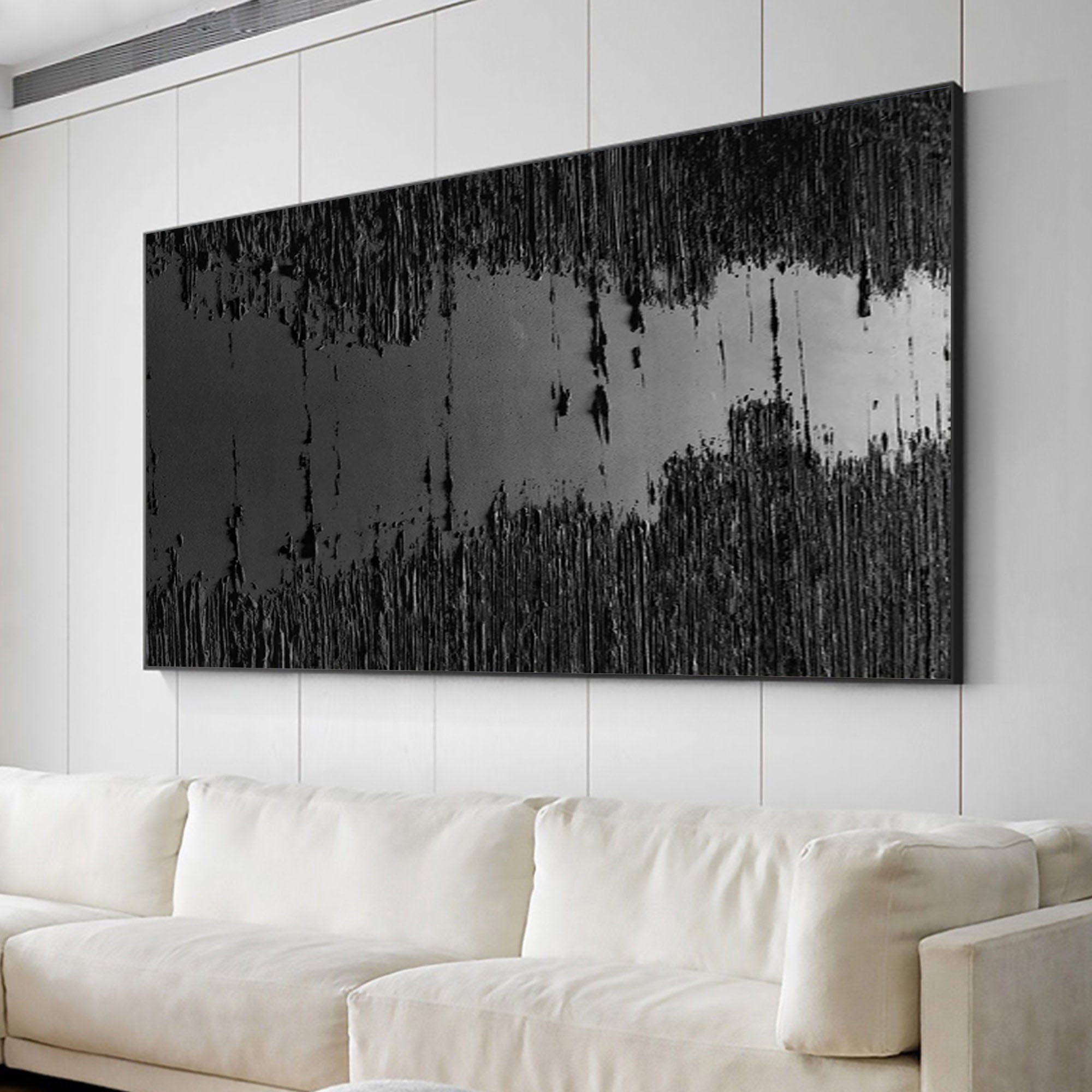 Midnight Echo: Textured Abstract Canvas Art