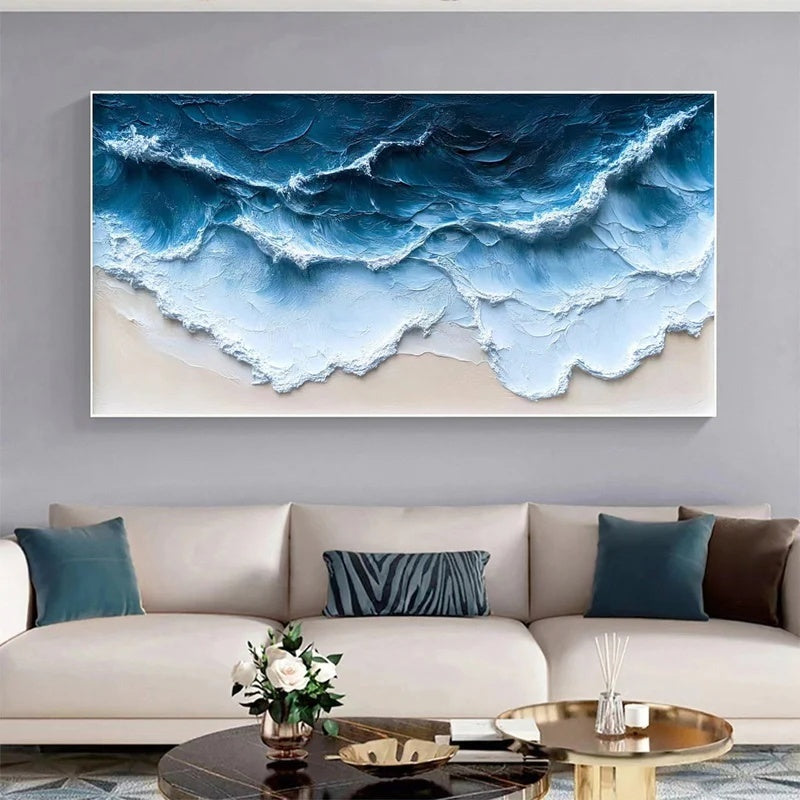 Large Textured Abstract Wall Art for Modern Interiors – Edge of the Tide#AB14110