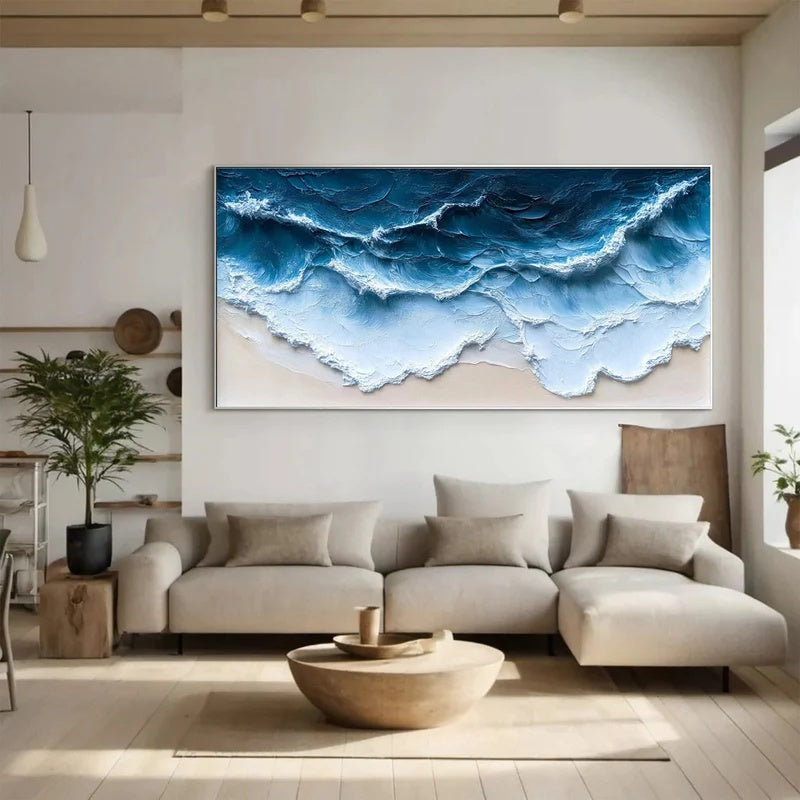 Large Textured Abstract Wall Art for Modern Interiors – Edge of the Tide#AB14110