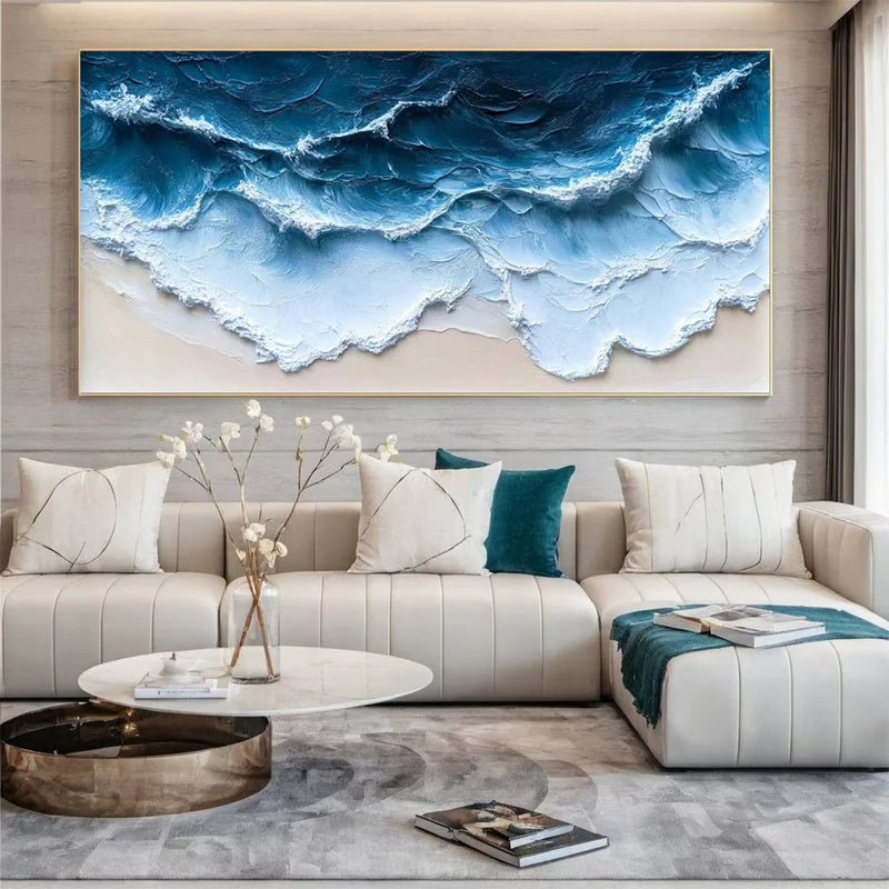 Large Textured Abstract Wall Art for Modern Interiors – Edge of the Tide#AB14110