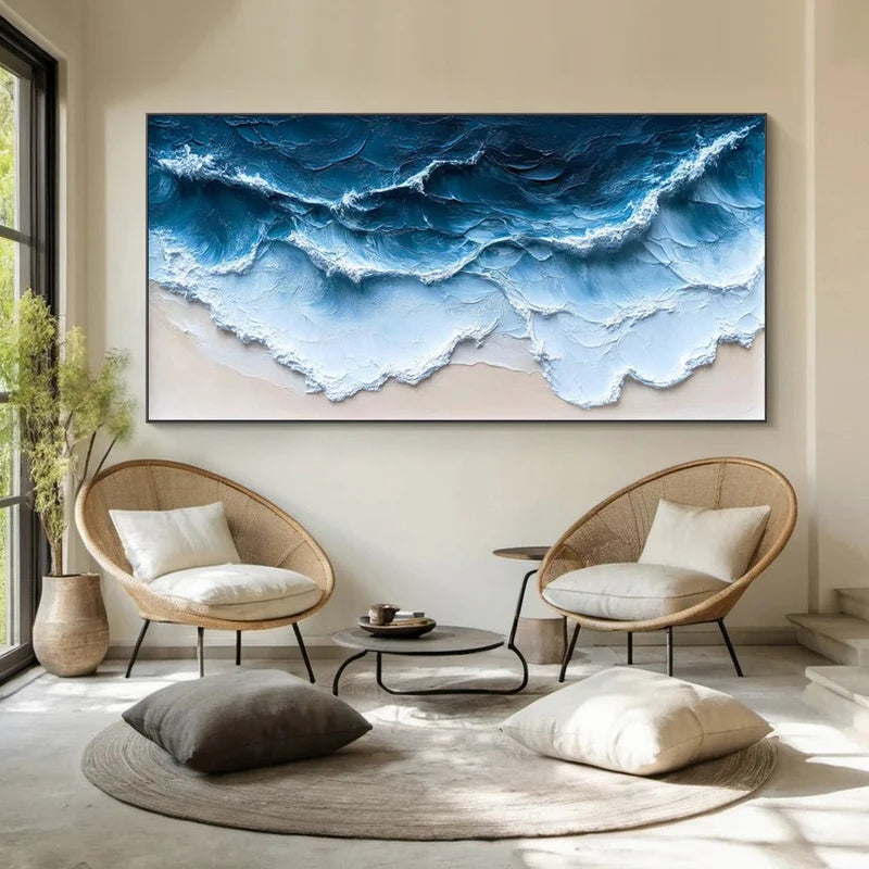 Large Textured Abstract Wall Art for Modern Interiors – Edge of the Tide#AB14110