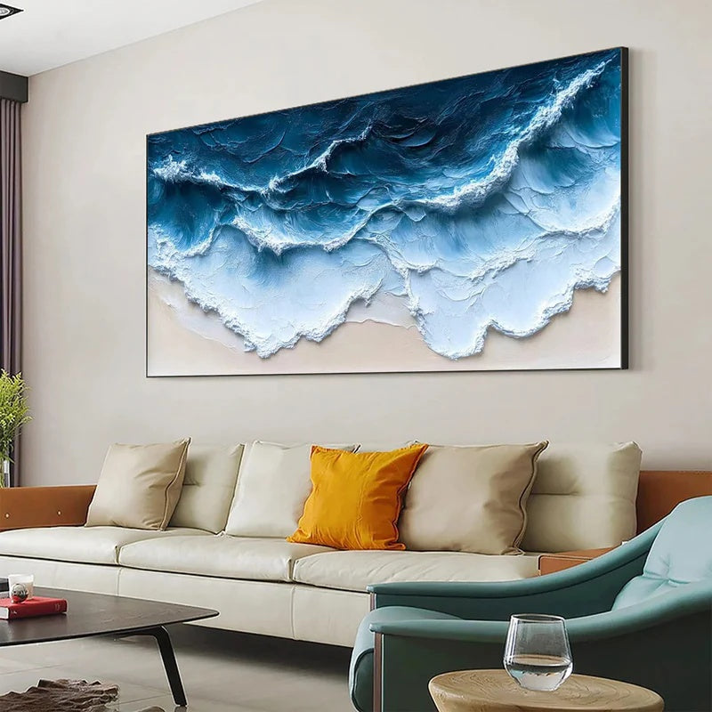 Large Textured Abstract Wall Art for Modern Interiors – Edge of the Tide#AB14110