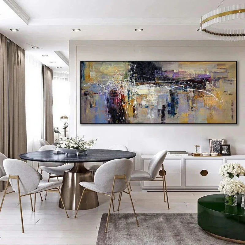 Asymmetrical Reflection-Abstract Color Symphony Texture Oil Painting Wall Art - artextured