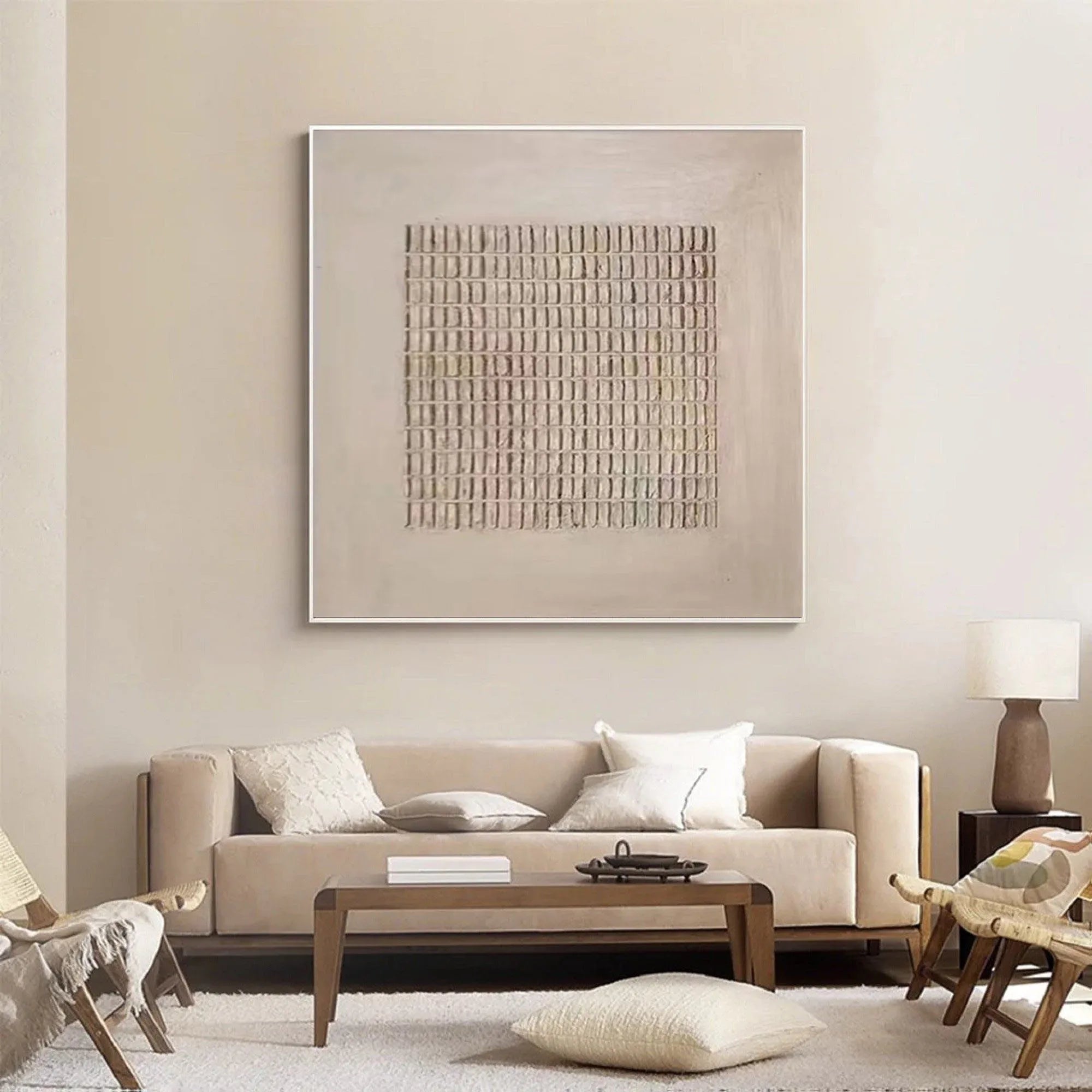 Grid Pulse-Modern Minimalist Texture Grid Wall Art With Subtle Depth - artextured