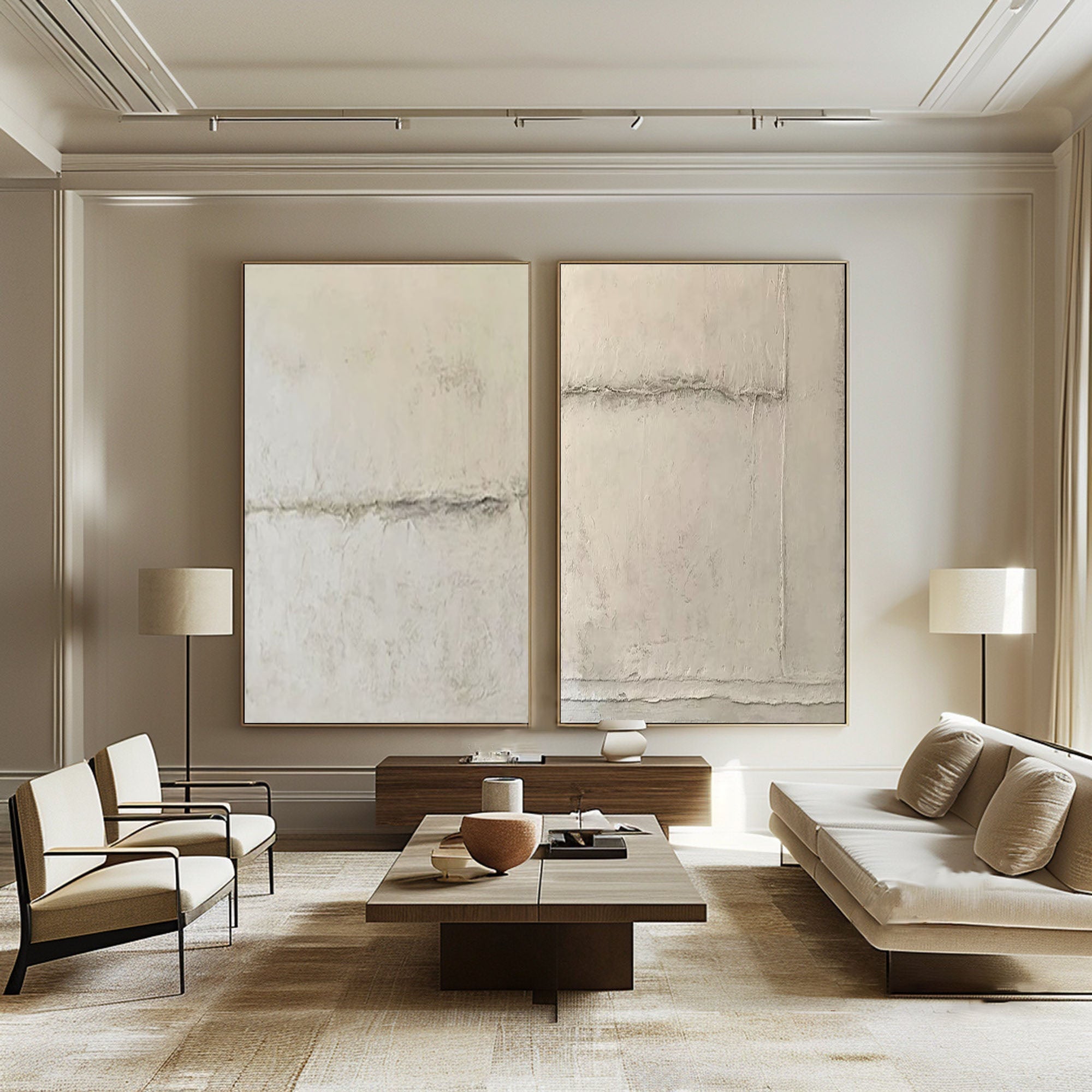 Timeless Balance-Neutral Textured Canvas Duo SET OF 2