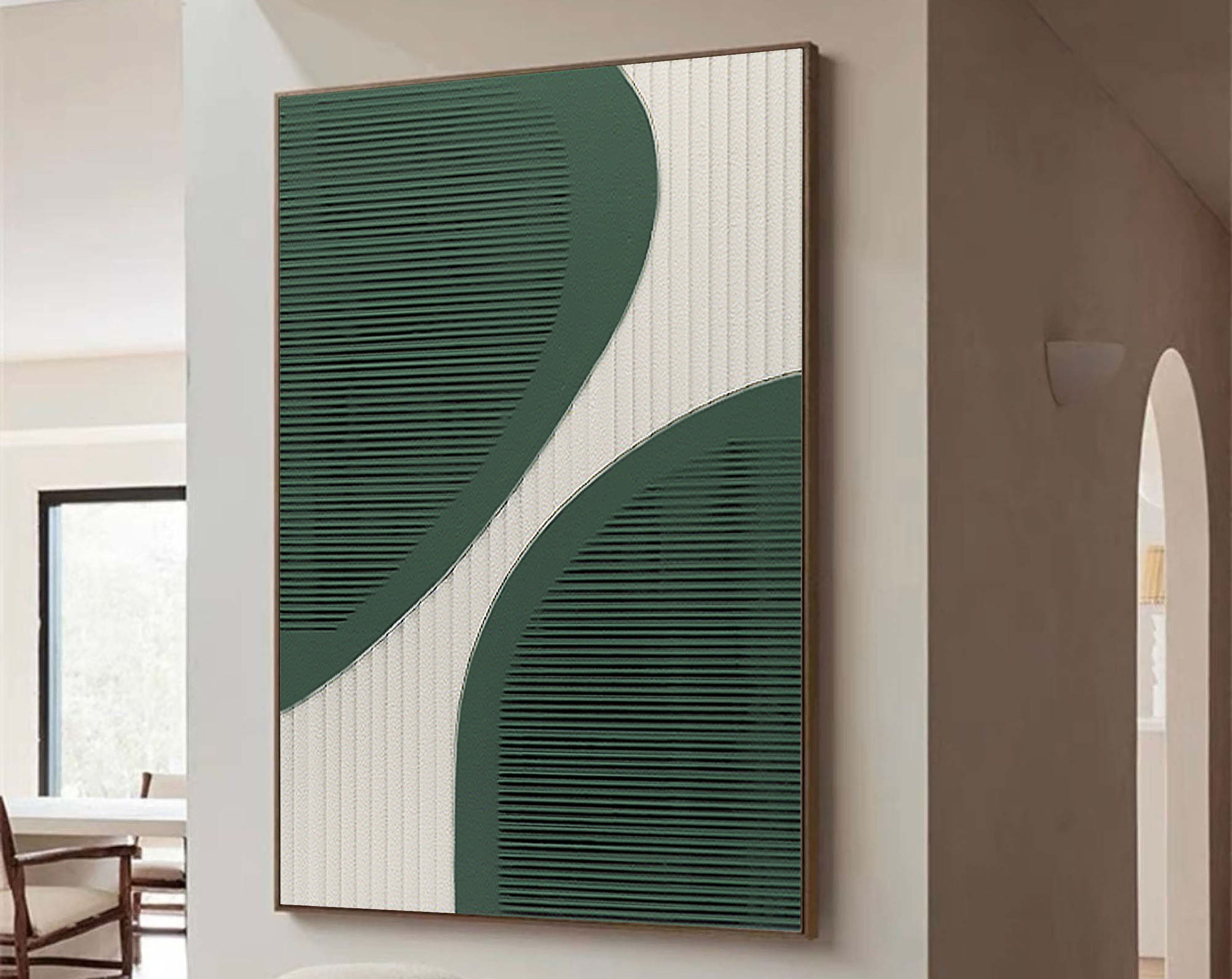 Curved Harmony: Minimalist Textured Abstract Art
