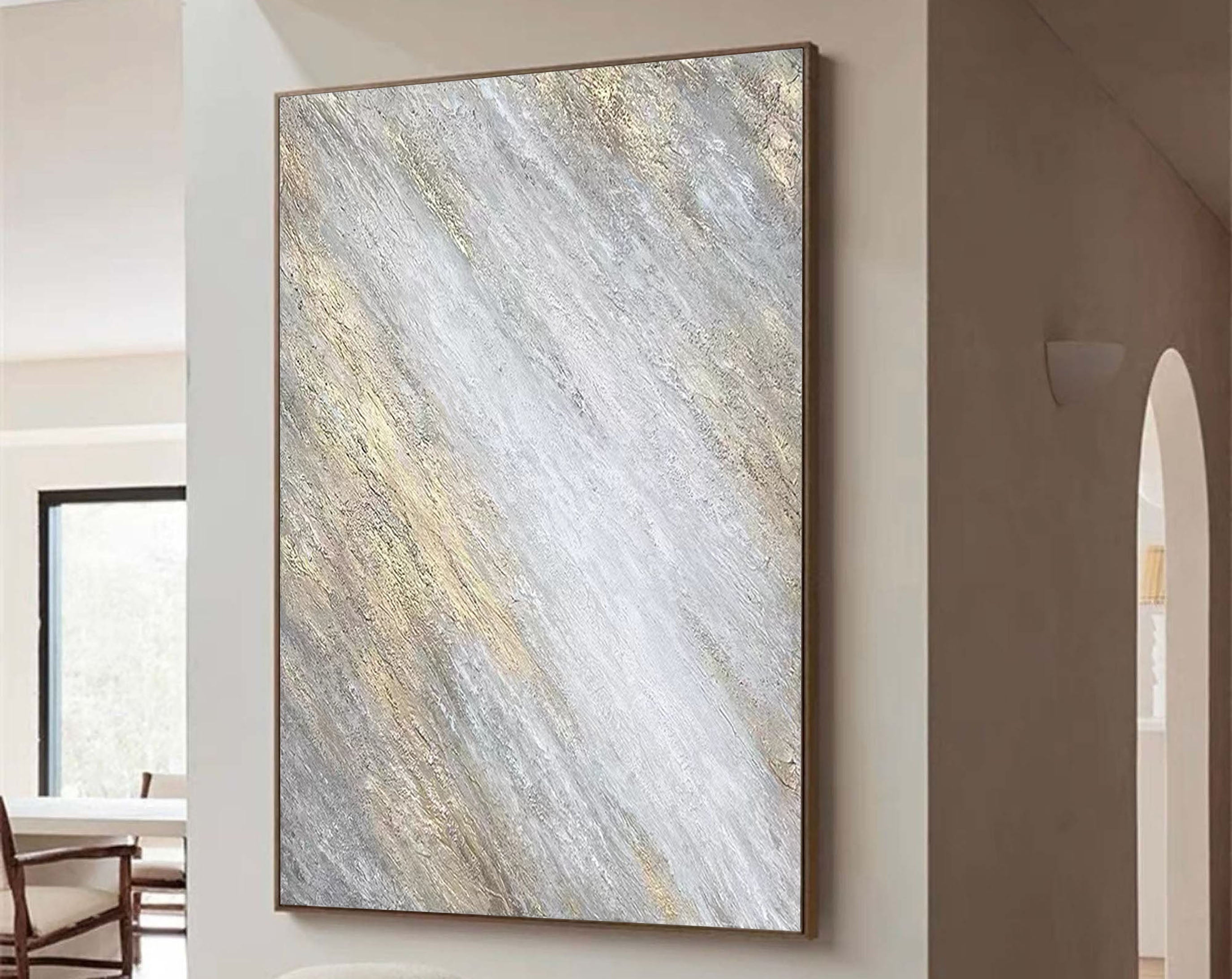 Shimmering Veil: Abstract Textured Canvas Art
