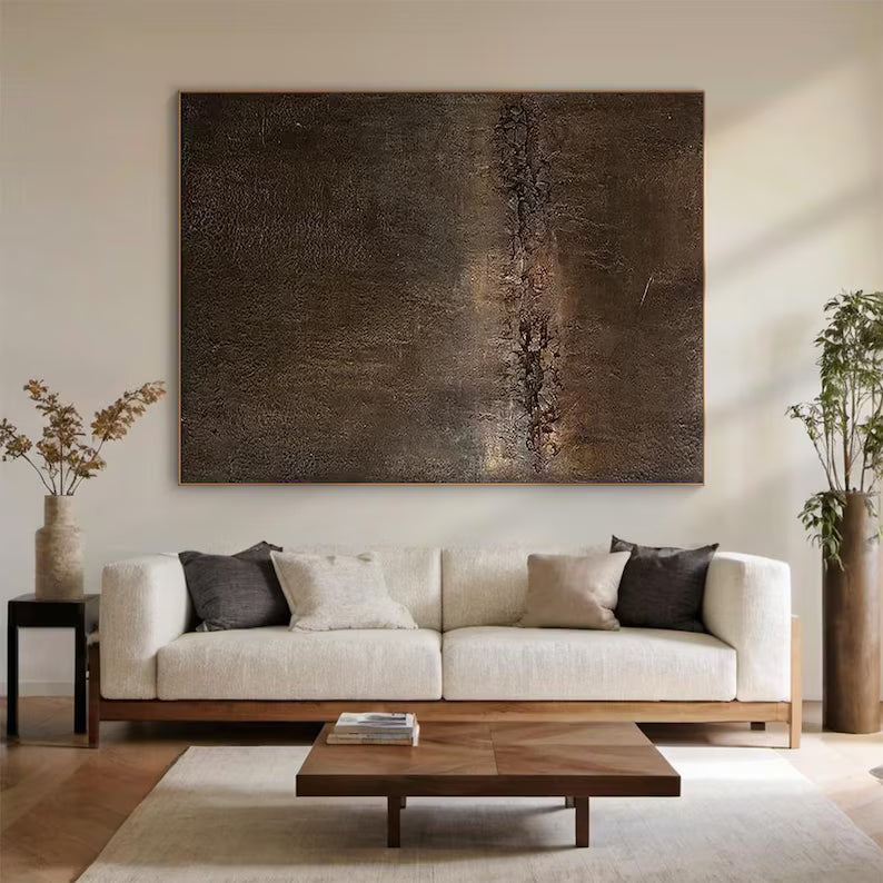 Silent Rift – Large Textured Wabi-Sabi Abstract Canvas Art