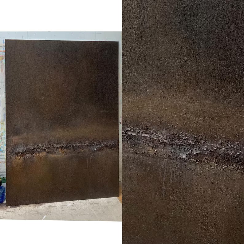 Silent Rift – Large Textured Wabi-Sabi Abstract Canvas Art